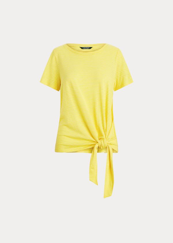 Women's Ralph Lauren Tied-Hem Jersey T Shirts | 716534HSQ